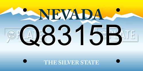 Q8315B Nevada License Plate