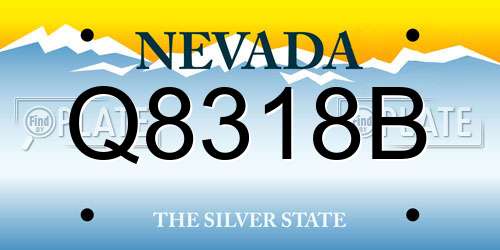 Q8318B Nevada License Plate