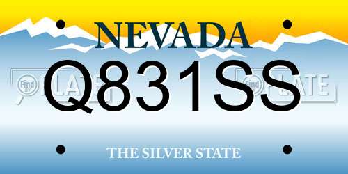 Q831SS Nevada License Plate