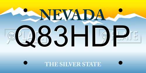 Q83HDP Nevada License Plate