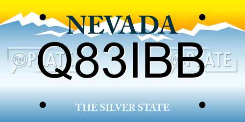 Q83IBB Nevada License Plate