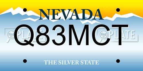 Q83MCT Nevada License Plate