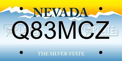 Q83MCZ Nevada License Plate
