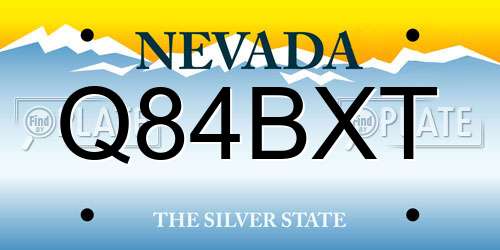 Q84BXT Nevada License Plate