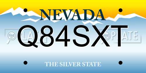 Q84SXT Nevada License Plate