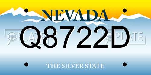 Q8722D Nevada License Plate