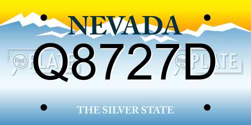 Q8727D Nevada License Plate