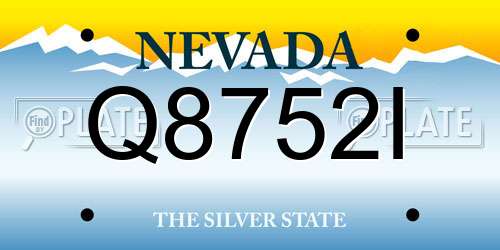 Q8752I Nevada License Plate