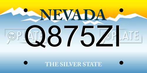 Q875ZI Nevada License Plate