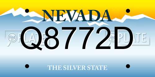 Q8772D Nevada License Plate