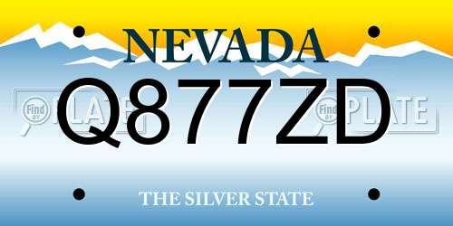 Q877ZD Nevada License Plate