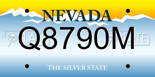 Q8790M Nevada License Plate