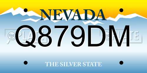 Q879DM Nevada License Plate
