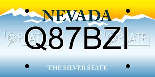 Q87BZI Nevada License Plate
