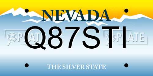 Q87STI Nevada License Plate
