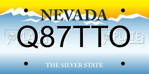 Q87TTO Nevada License Plate