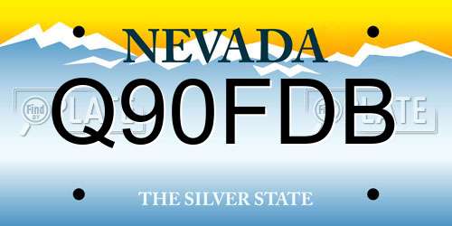 Q90FDB Nevada License Plate