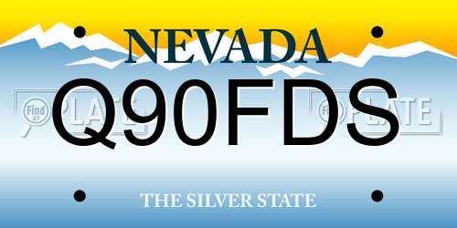 Q90FDS Nevada License Plate