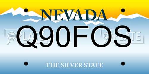Q90FOS Nevada License Plate