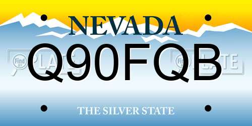 Q90FQB Nevada License Plate