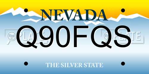 Q90FQS Nevada License Plate