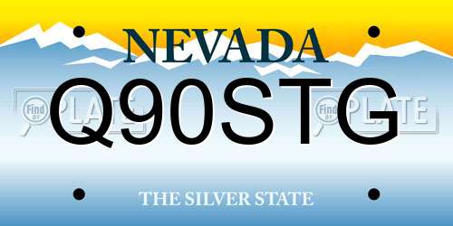 Q90STG Nevada License Plate