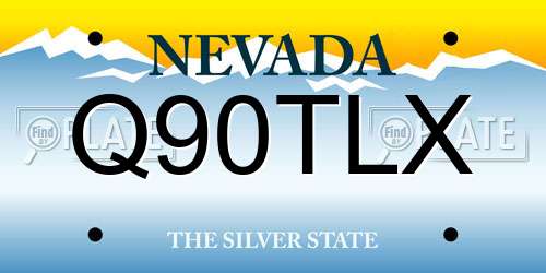 Q90TLX Nevada License Plate