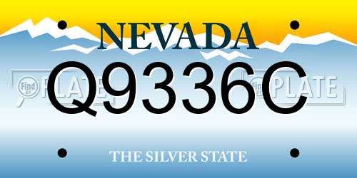 Q9336C Nevada License Plate