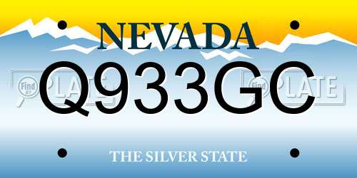 Q933GC Nevada License Plate