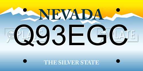 Q93EGC Nevada License Plate