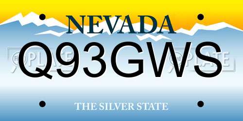 Q93GWS Nevada License Plate
