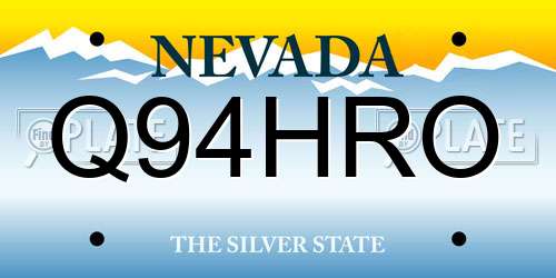 Q94HRO Nevada License Plate