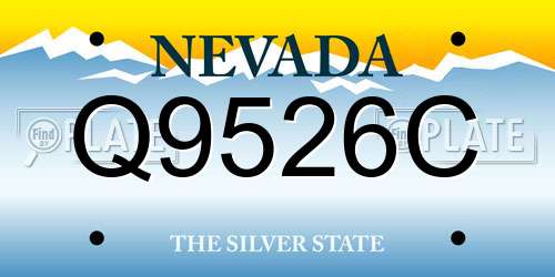 Q9526C Nevada License Plate