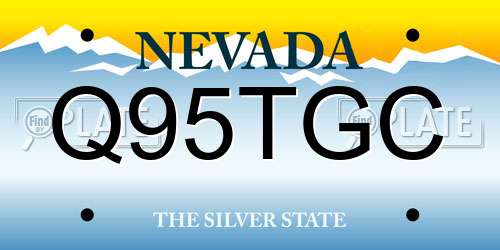 Q95TGC Nevada License Plate