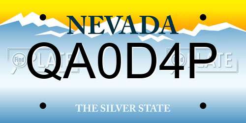 QA0D4P Nevada License Plate