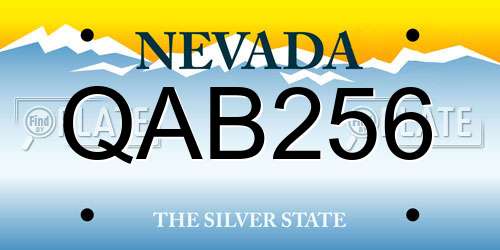 QAB256 Nevada License Plate