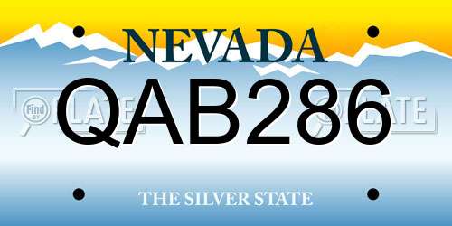QAB286 Nevada License Plate