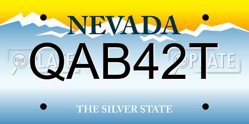QAB42T Nevada License Plate