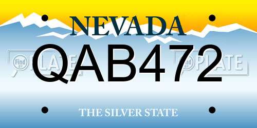QAB472 Nevada License Plate