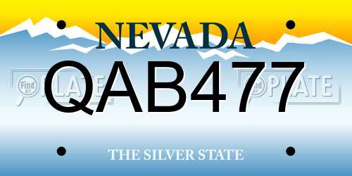 QAB477 Nevada License Plate