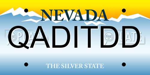 QADITDD Nevada License Plate