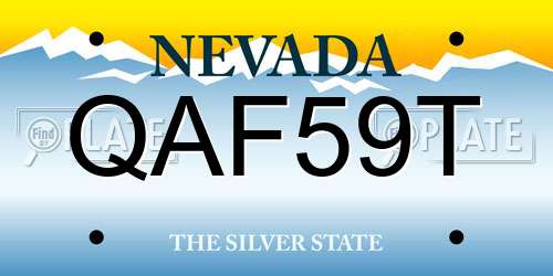 QAF59T Nevada License Plate