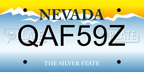 QAF59Z Nevada License Plate