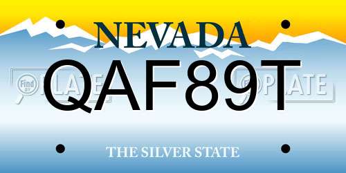 QAF89T Nevada License Plate