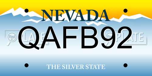 QAFB92 Nevada License Plate