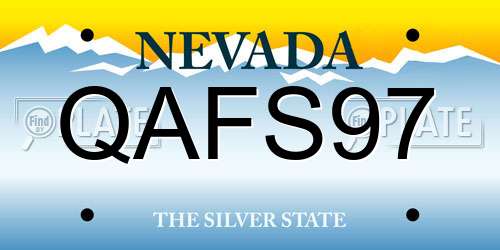 QAFS97 Nevada License Plate
