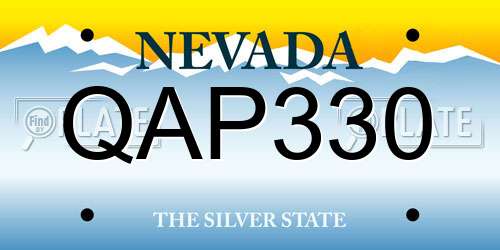 QAP330 Nevada License Plate