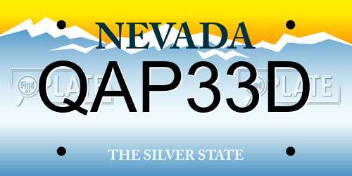QAP33D Nevada License Plate