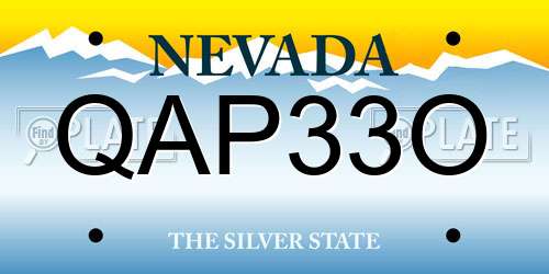 QAP33O Nevada License Plate