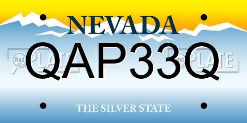 QAP33Q Nevada License Plate